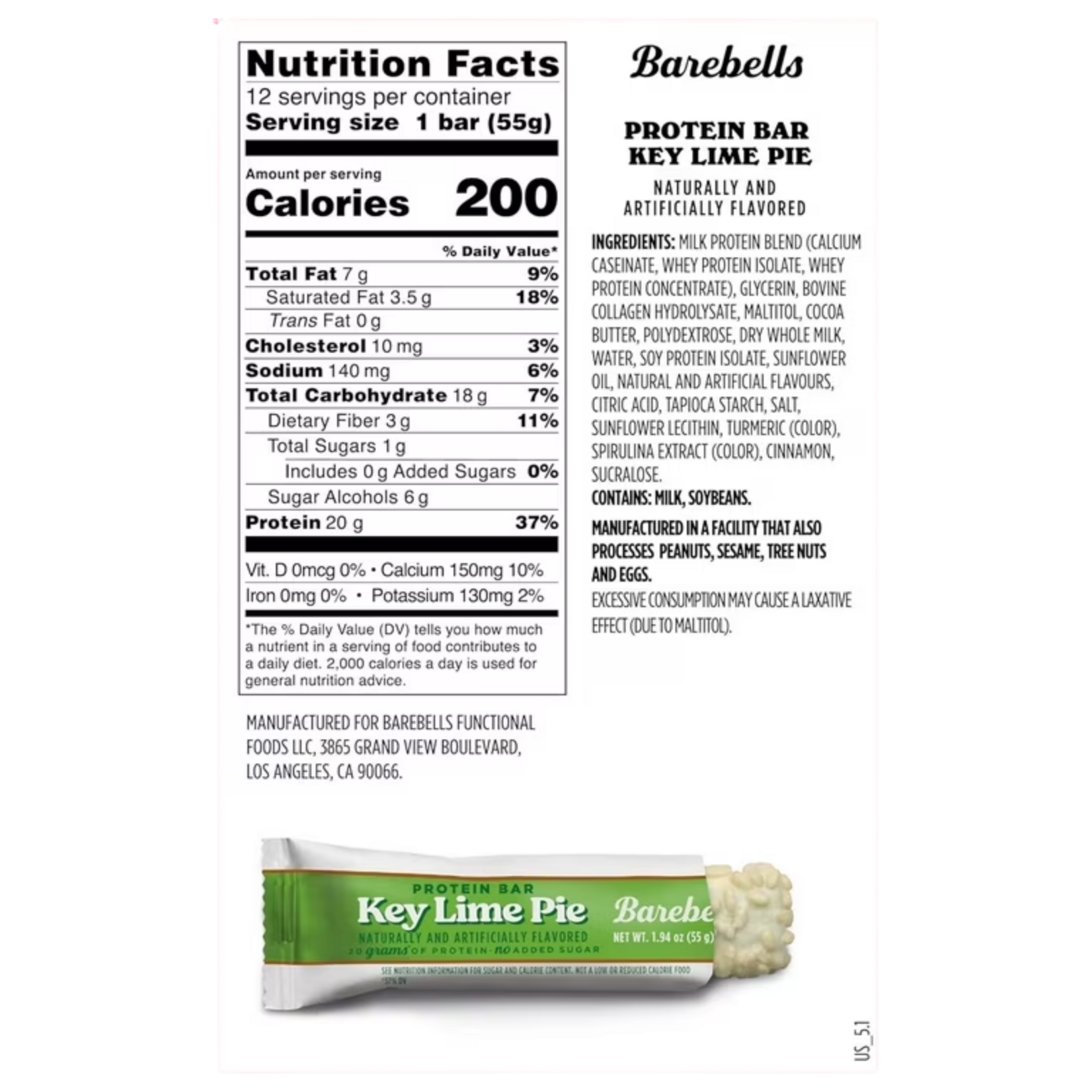 Barebells Barebell Protein Bar Key Lime Pie