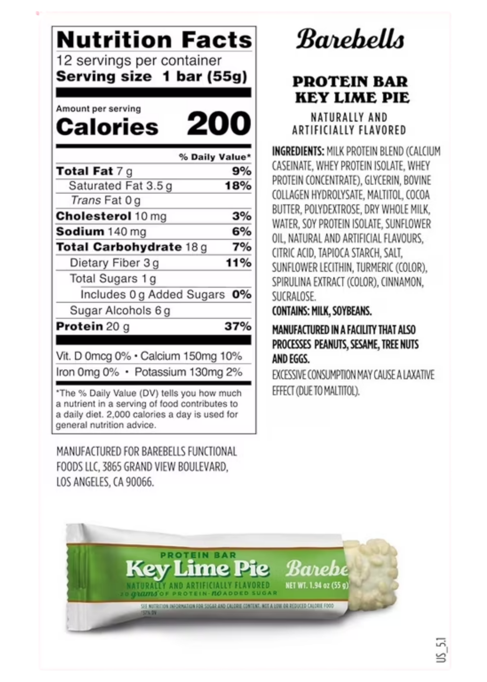 Barebells Barebell Protein Bar Key Lime Pie