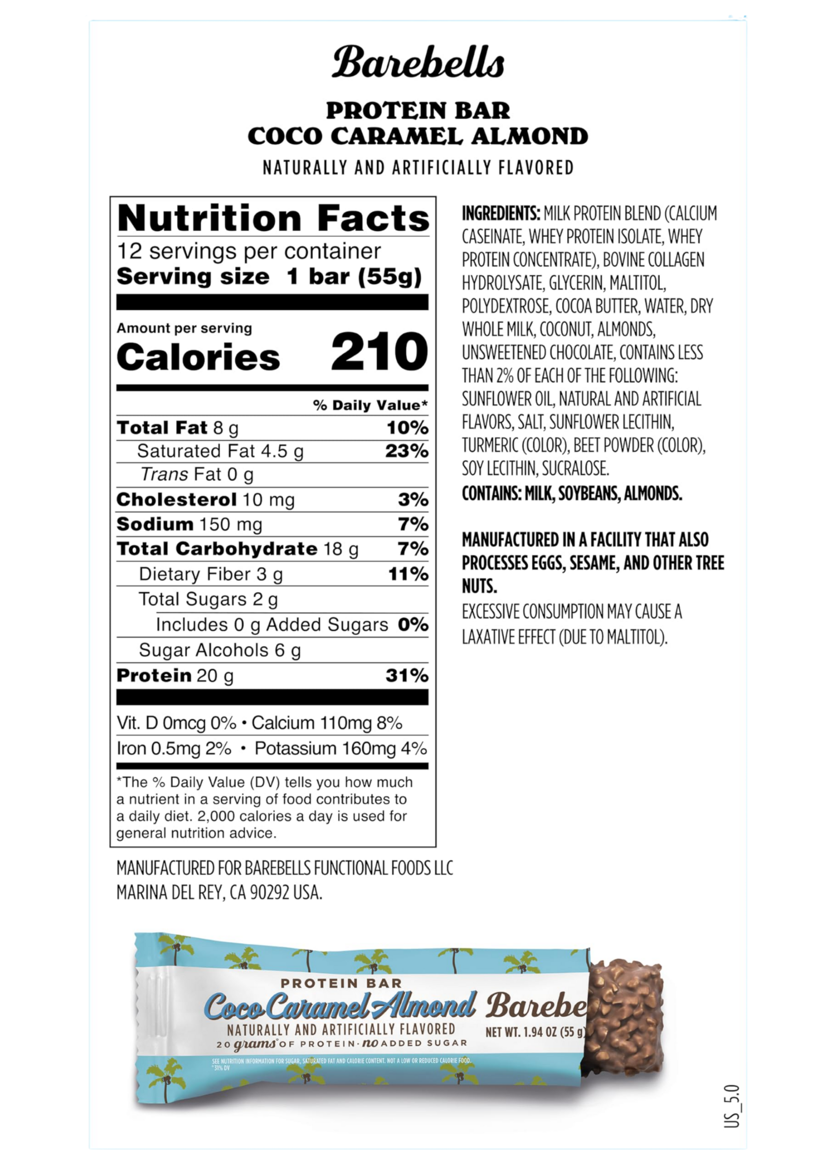 Barebells Barebell Protein Bar Coco Caramel Almond