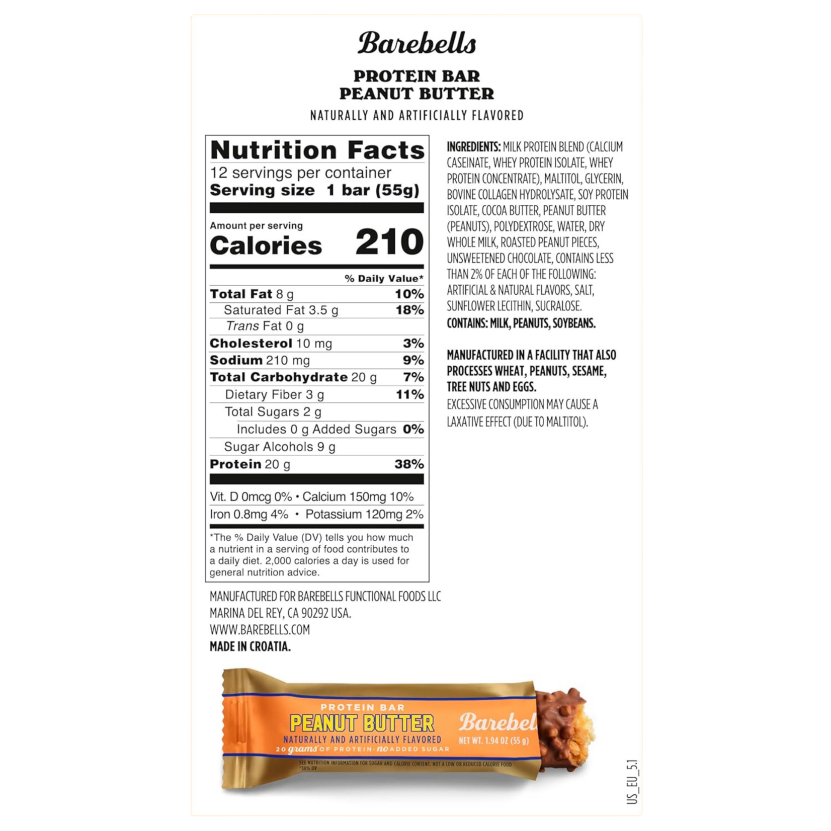 Barebells Barebell Protein Bar Peanut Butter