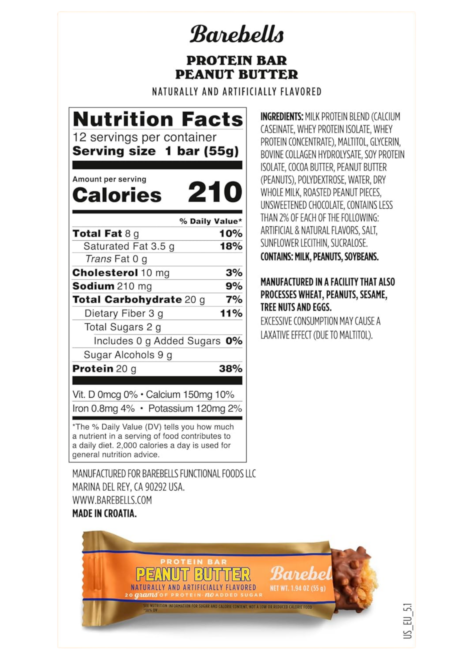 Barebells Barebell Protein Bar Peanut Butter