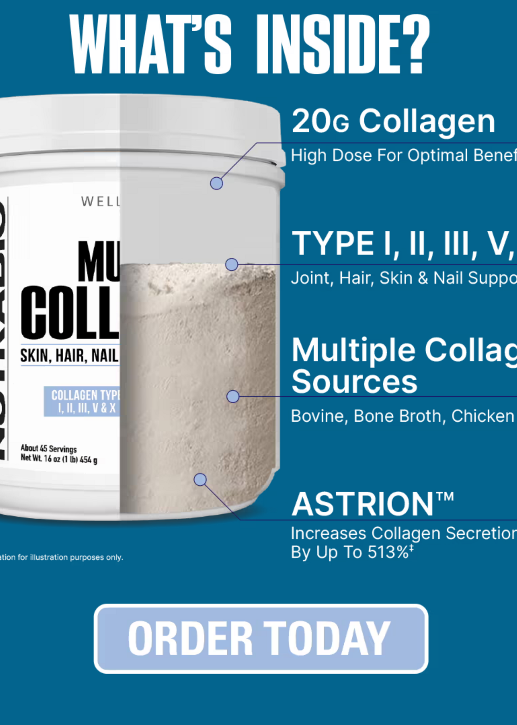 NutraBio NutraBio Multi Collagen 45 ser