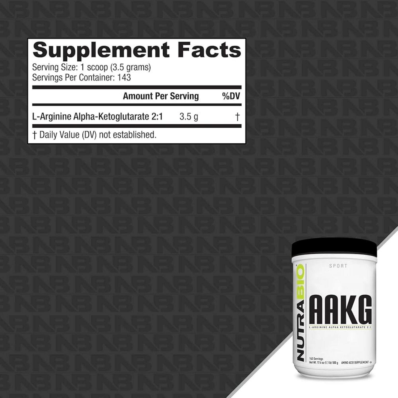 NutraBio NutraBio AAKG L-Arginine Alpha Ketoglutarate