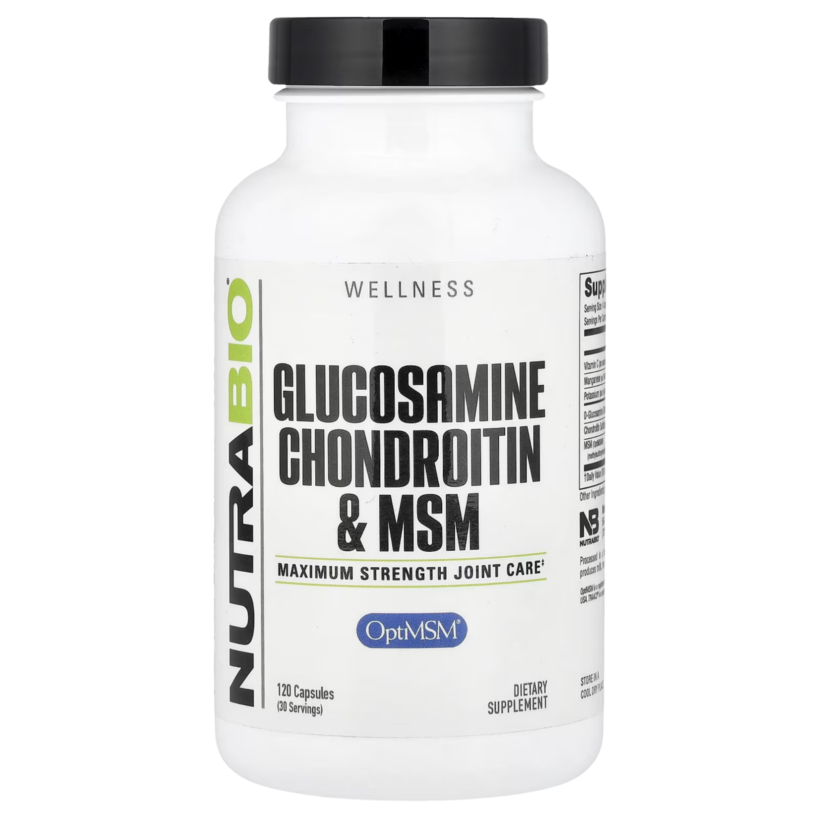 NutraBio NutraBio Glucosamine Chondroitin & MSM 120 Caps