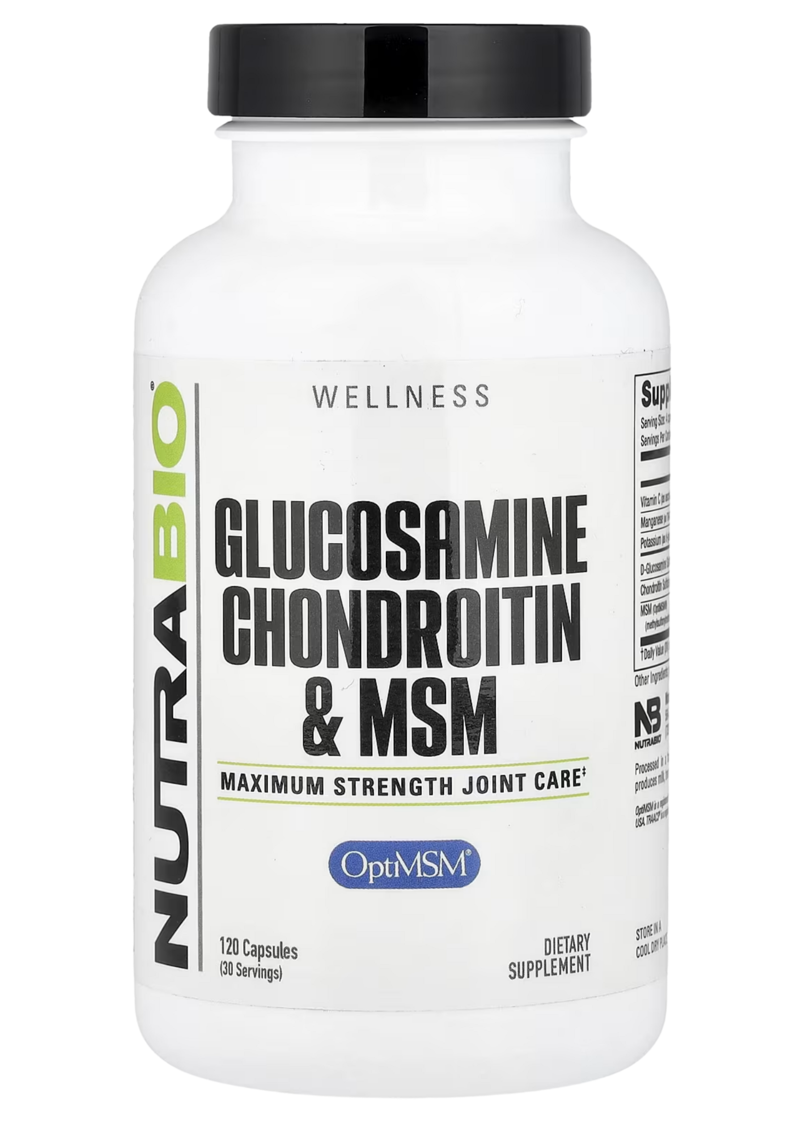NutraBio NutraBio Glucosamine Chondroitin & MSM 120 Caps