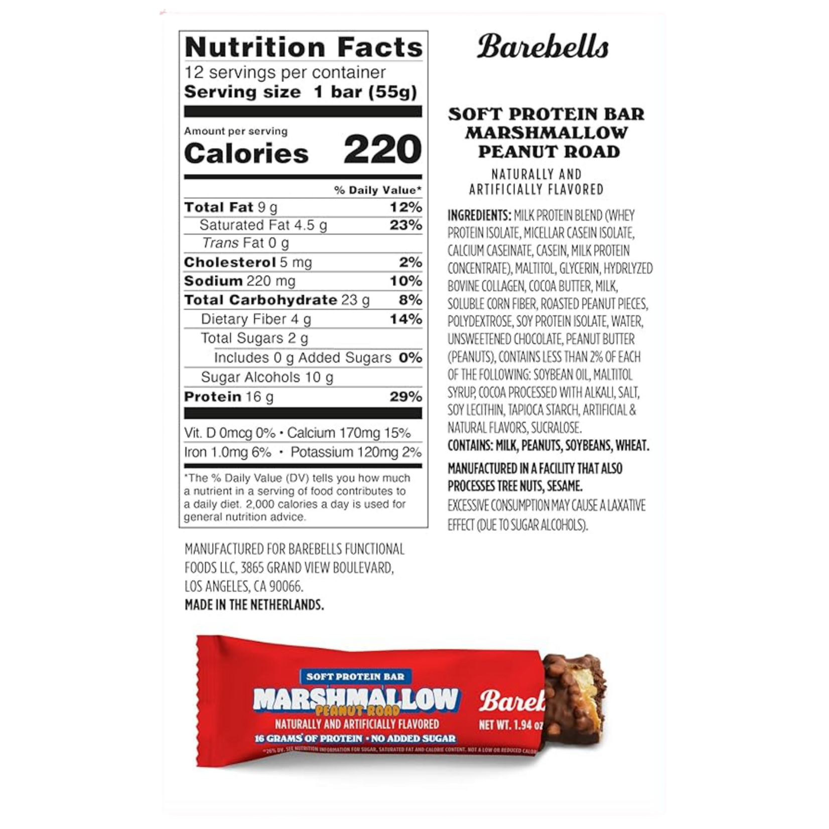 Barebells Barebell Protein Soft Bar Marshmallow Peanut Road