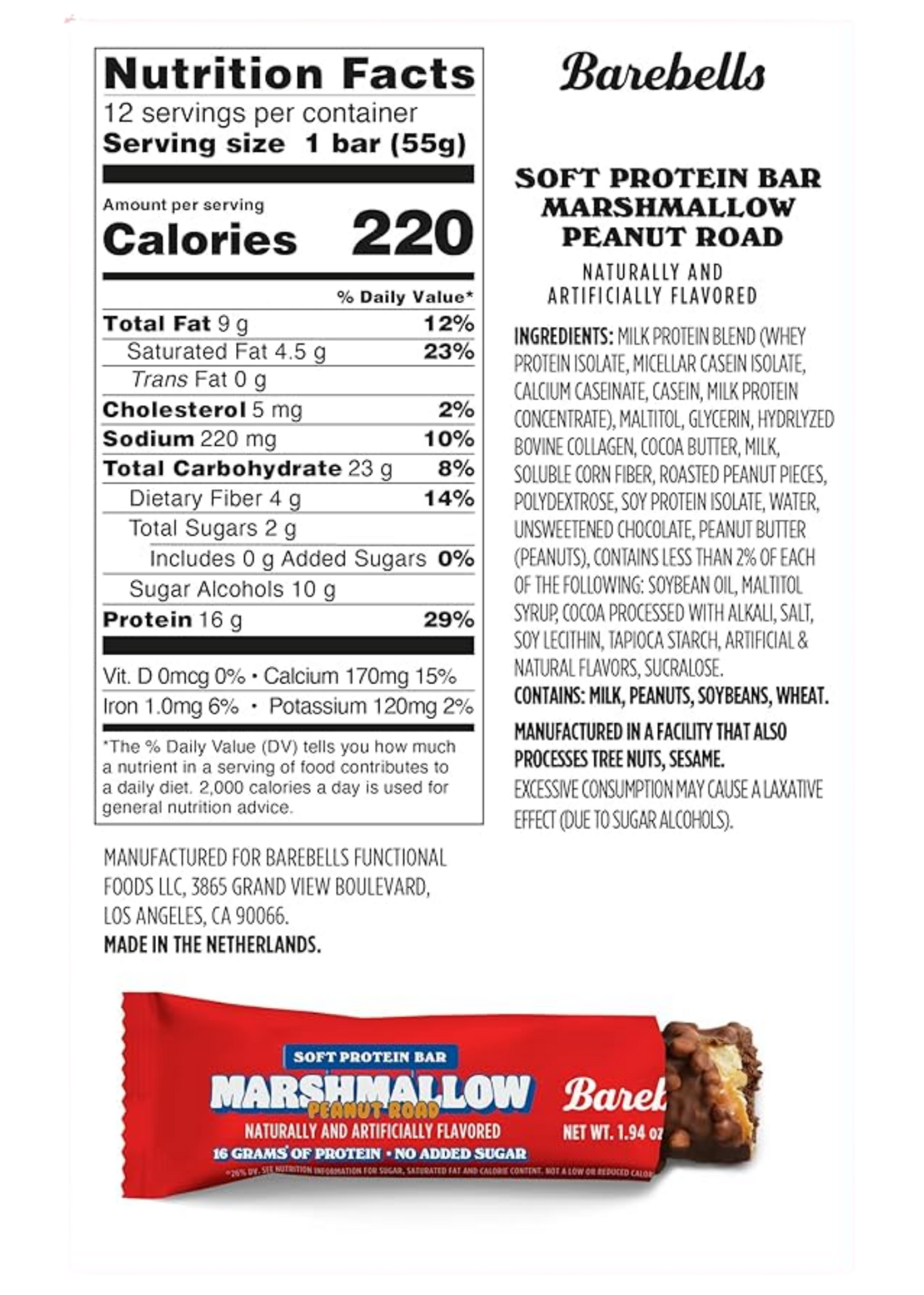 Barebells Barebell Protein Soft Bar Marshmallow Peanut Road