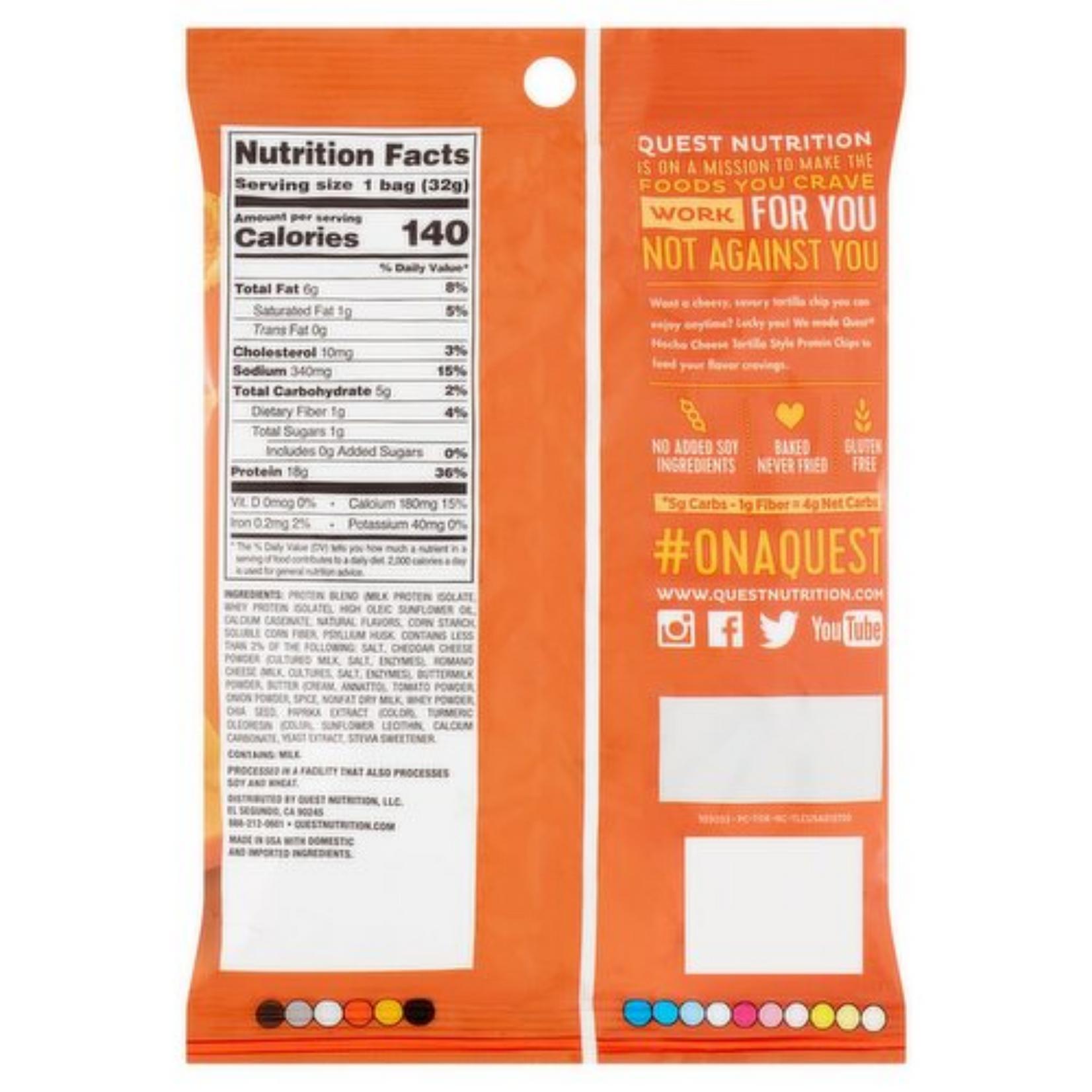 Quest Nutrition Quest Nutrition Nacho Cheese Tortilla Style Protein Chips