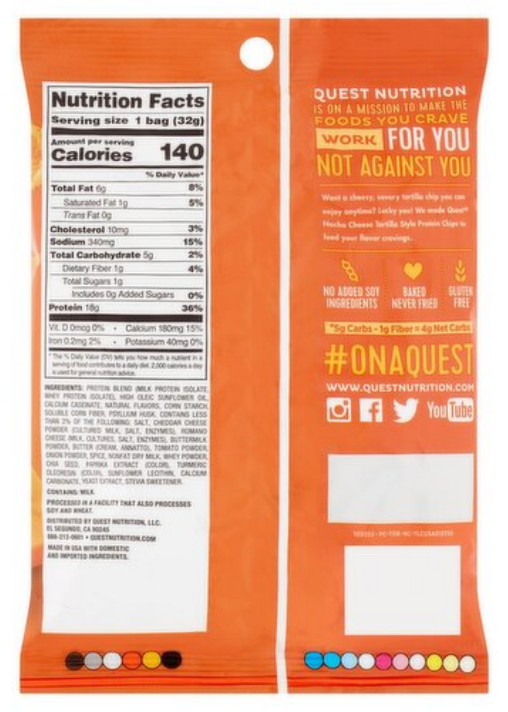 Quest Nutrition Quest Nutrition Nacho Cheese Tortilla Style Protein Chips