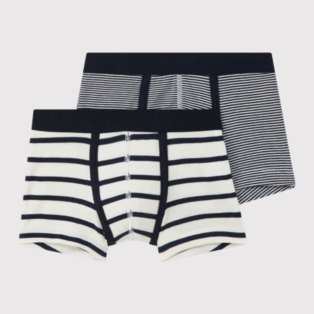 Petit Bateau Boys' Striped Organic Cotton Boxer Shorts - 2-Pack