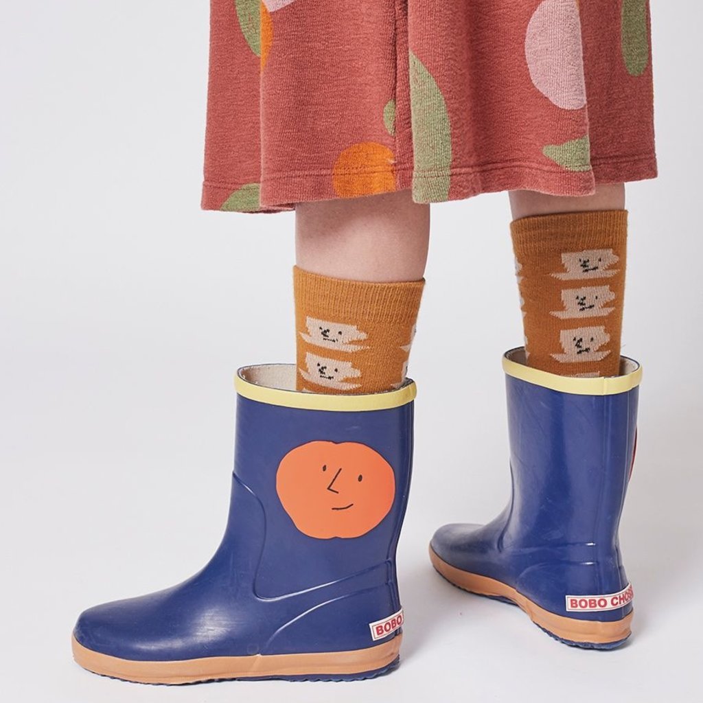 bobo choses  Orange Faces rain boots