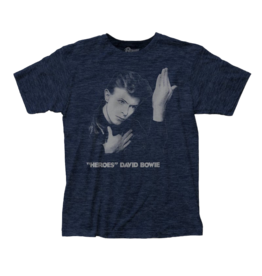 David Bowie - Heroes Fitted Heather Navy T-Shirt