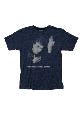 David Bowie Heroes Fitted Heather Navy T-Shirt