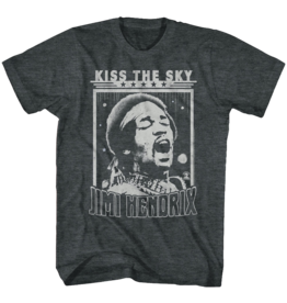 Jimi Hendrix - Kiss the Sky Black Heather T-Shirt