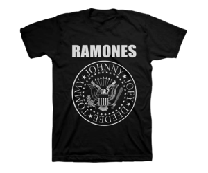 Absolute Cult Ramones Girls Blue Seal Logo T-Shirt 