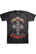 Guns N Roses - Cross Appetite for Destruction Heather Charcoal T-Shirt