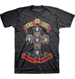Guns N Roses - Cross Appetite for Destruction Heather Charcoal T-Shirt
