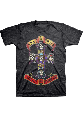 Guns N Roses - Cross Appetite for Destruction Heather Charcoal T-Shirt