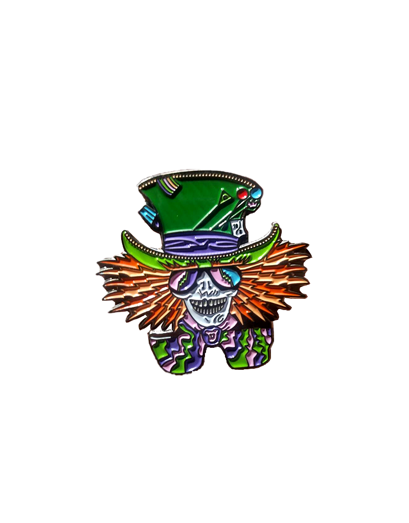 Mad Hatter Skeleton Hat Pin / Lapel Pin