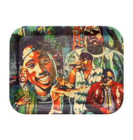 Bamboo Tupac and Biggie Rolling Tray Large