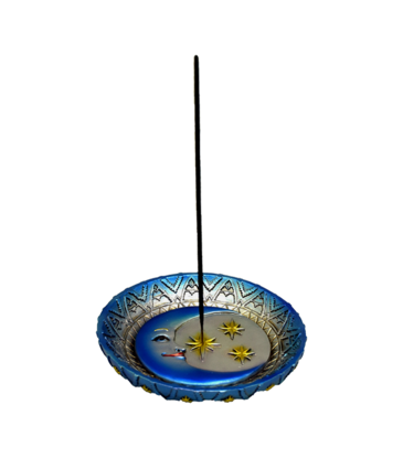 Moon and Stars Round Incense Burner