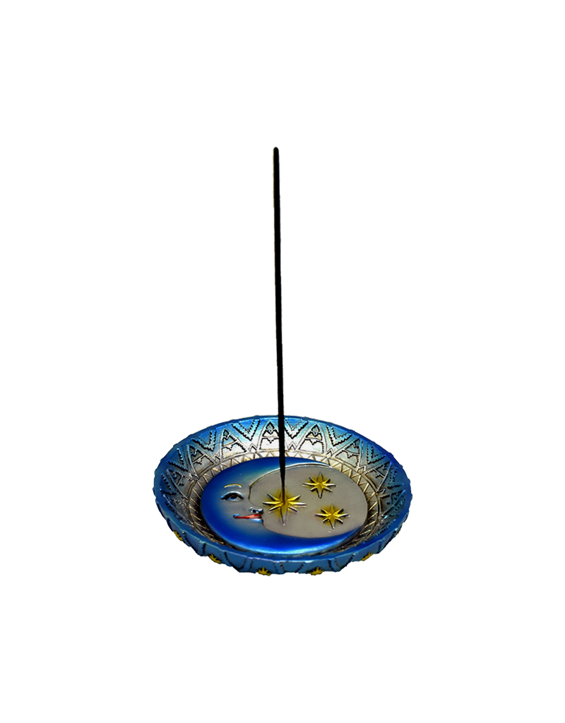 Moon and Stars Round Incense Burner