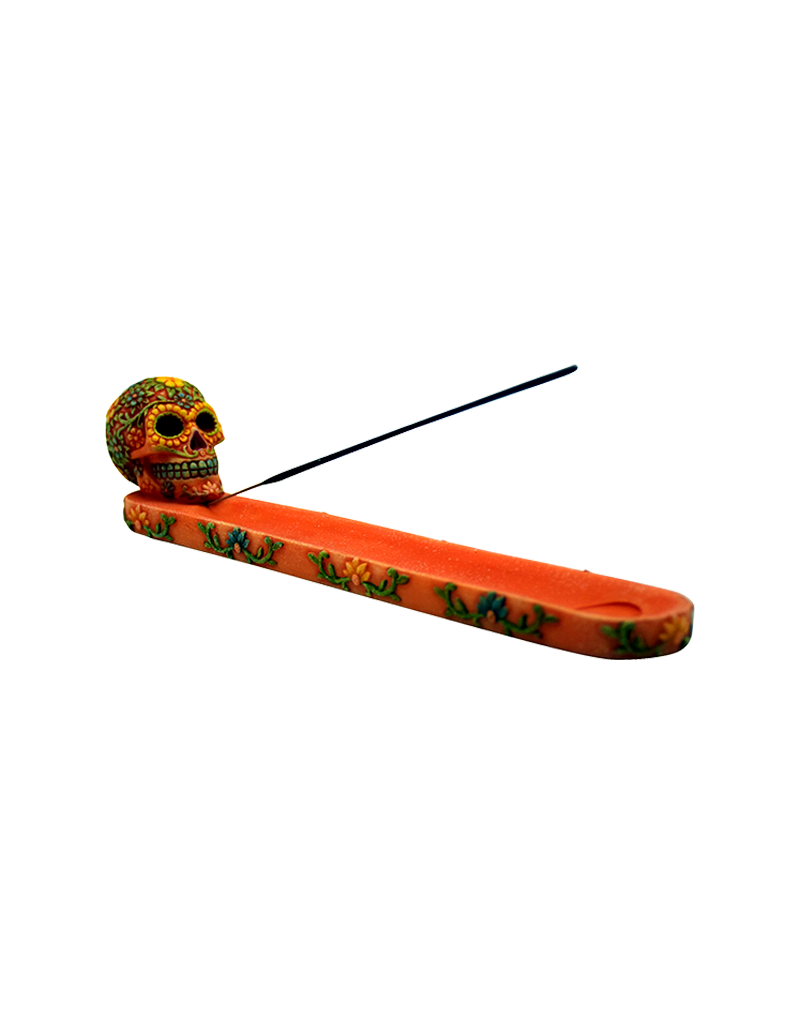 Orange Sugar Skull Boat Incense Burner