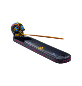 Day of the Dead Boat Incense Burner Black