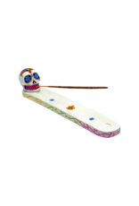 Day of the Dead Boat Incense Burner White