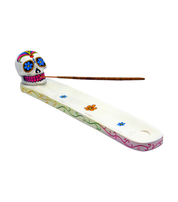 Fantasy Gifts Day of the Dead Boat Incense Burner White