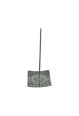 Floral Carved Aluminum Square Incense Burner