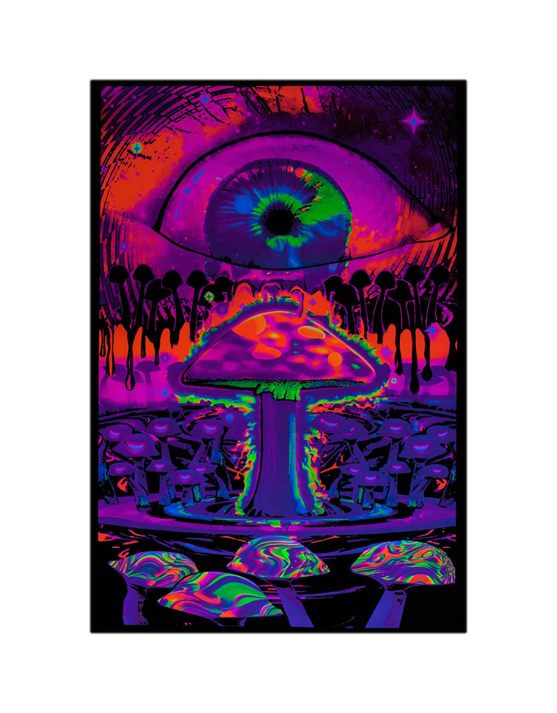 Mushroom with Eye Blacklight Poster 23"x35"