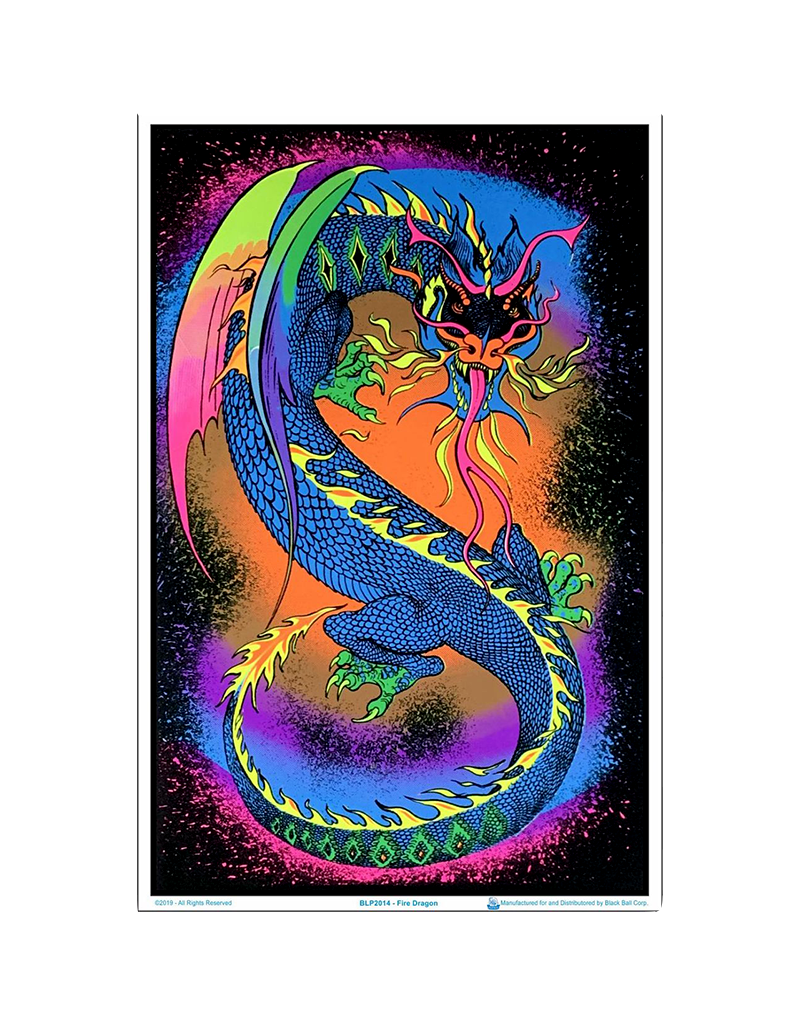 Fire Dragon Blacklight Poster 23"x35"