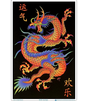 Asian Dragon Blacklight Poster 23"x35"