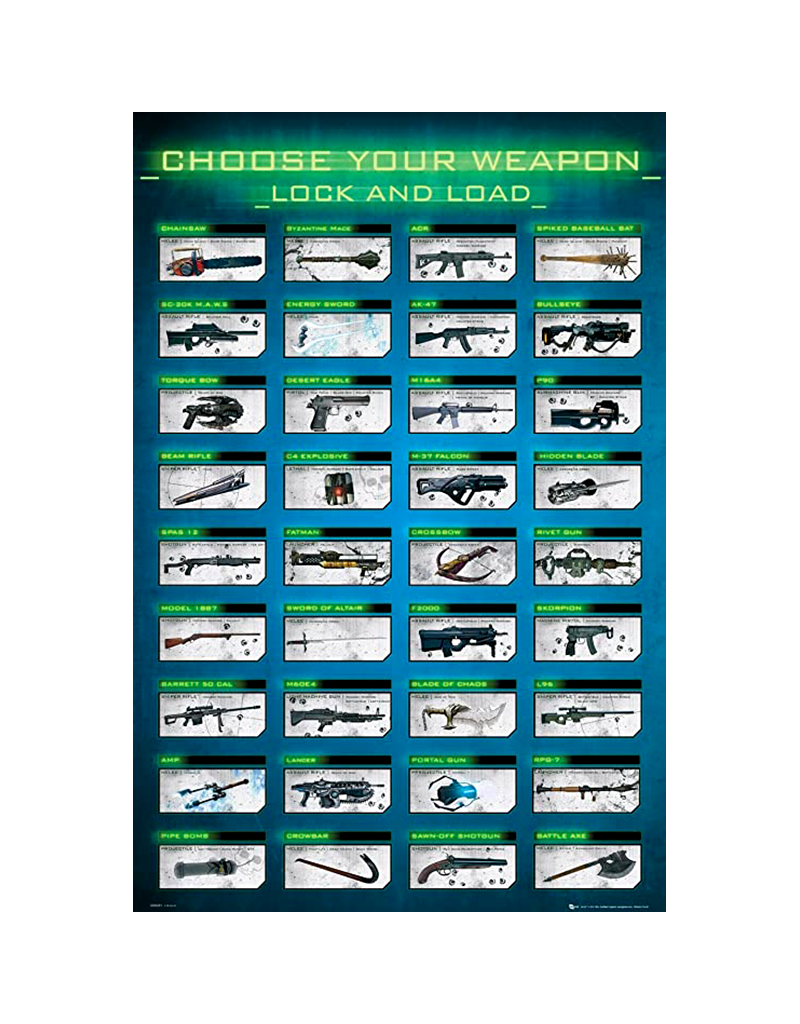 Gaming Choose Your Weapon Poster 24"x36"