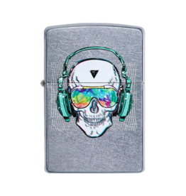 Skull With Headphones - Zippo Lighter