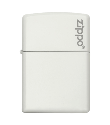 Zippo Classic White Matte w/ Logo - Zippo Lighter