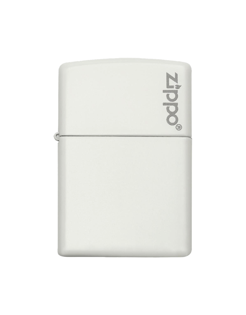 Classic White Matte w/ Logo - Zippo Lighter