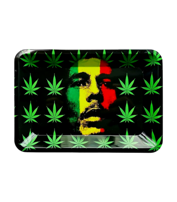 Bob Marley Rasta Face Leaf Metal Rolling Tray