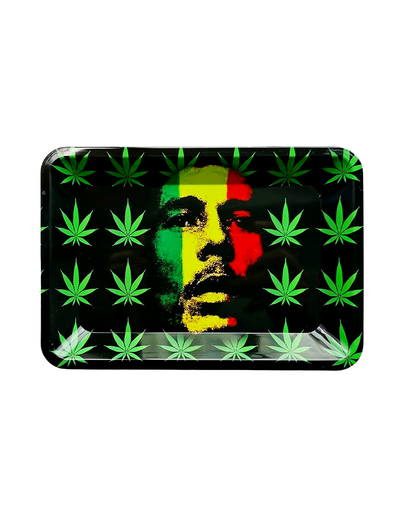 Bob Marley Rasta Face Leaf Metal Rolling Tray