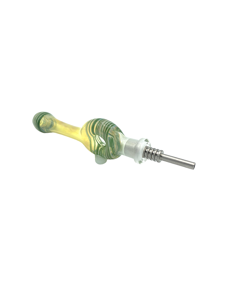 4.5" Kitchen Wrap and Rake Donut Nectar Collector Titanium Tip Light Green