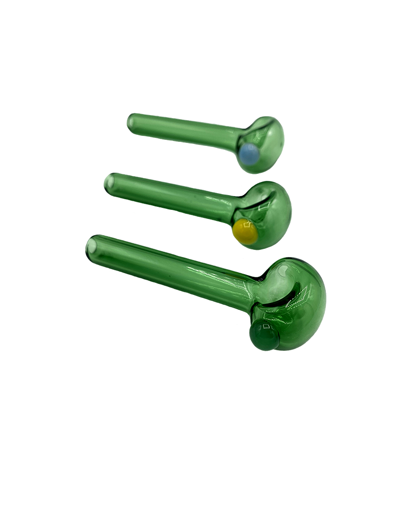 3.25" Import Slayer Green Hand Pipe With Color Accent