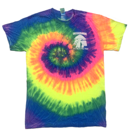 Mushroom Classic Logo Tie Dye T-Shirt Neon Rainbow