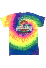 Mushroom Classic Logo Tie Dye T-Shirt Neon Rainbow