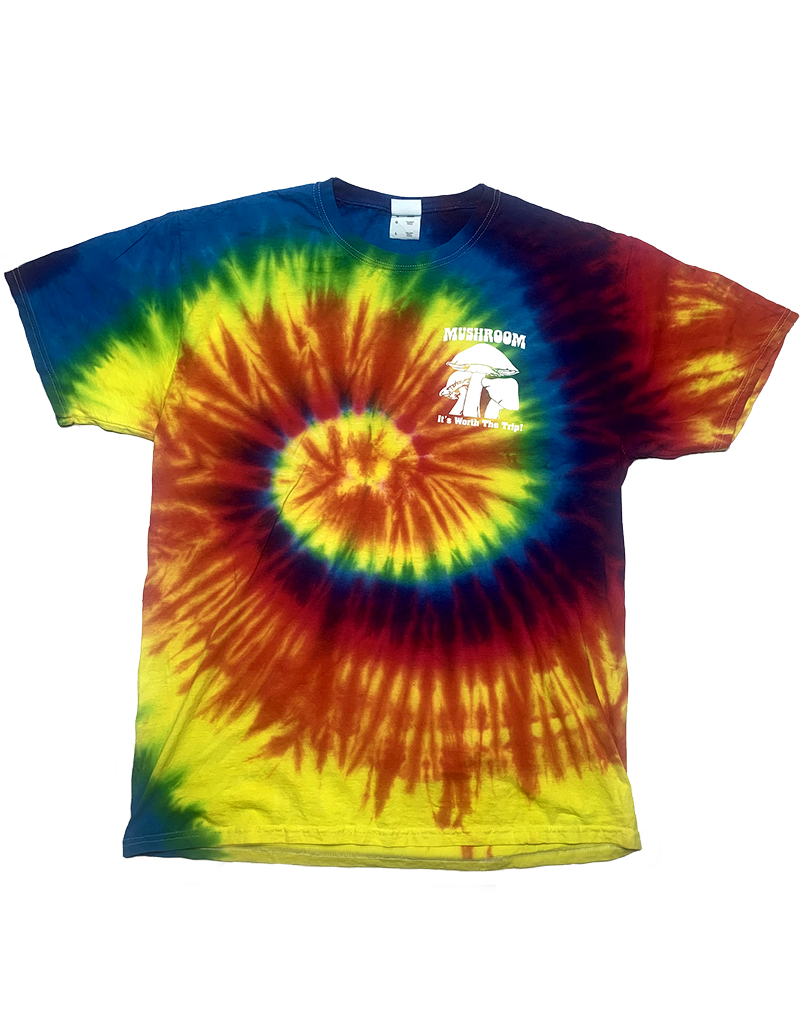 Mushroom Classic Logo Tie Dye T-Shirt Rainbow