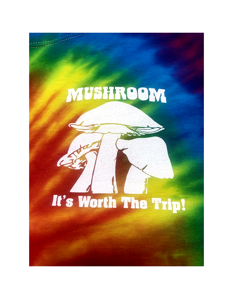 Mushroom Classic Logo Tie Dye T-Shirt Rainbow