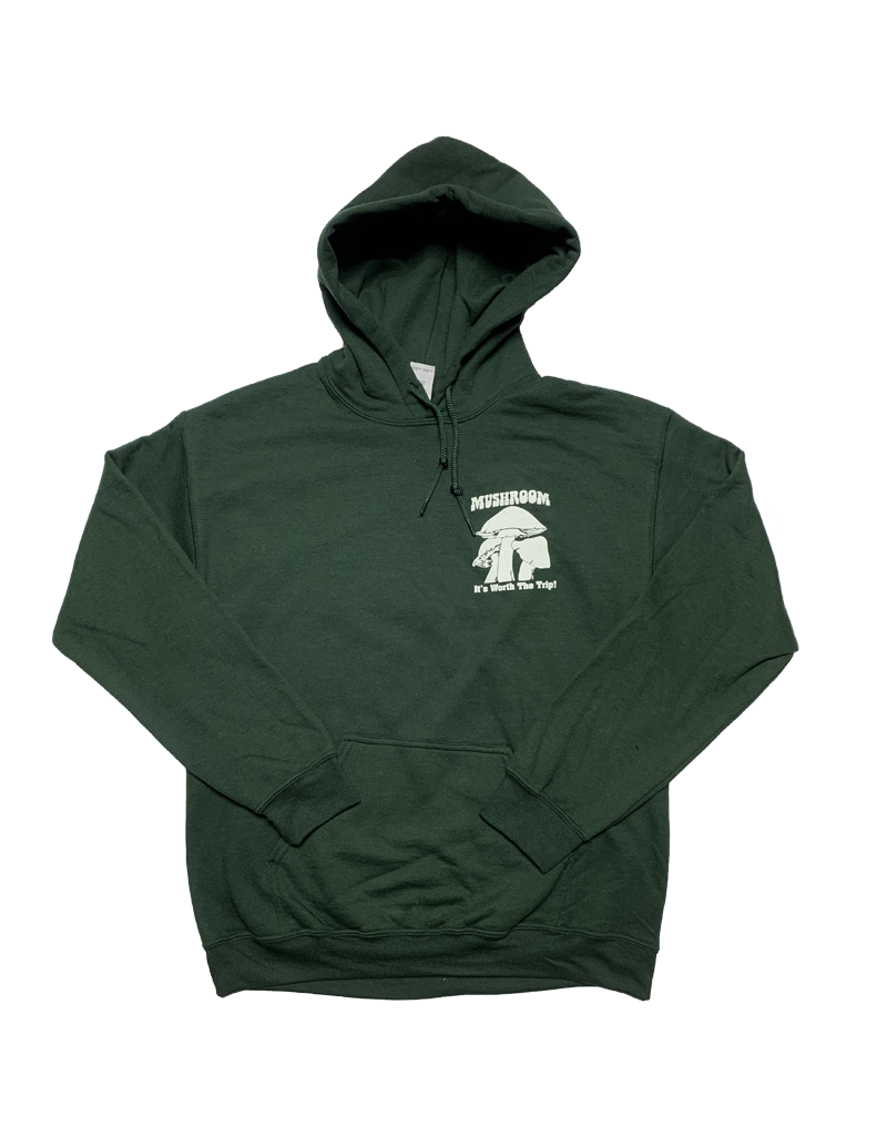 Mushroom Classic Logo Pullover Hoodie Forest Green