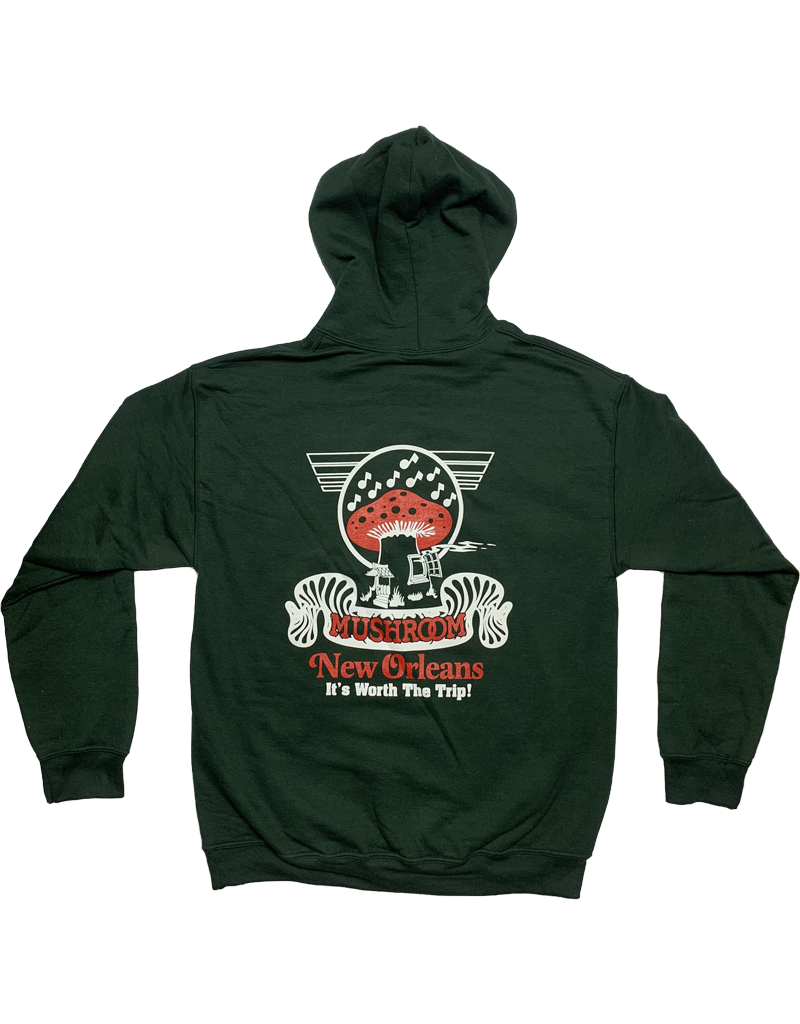 Mushroom Classic Logo Pullover Hoodie Forest Green