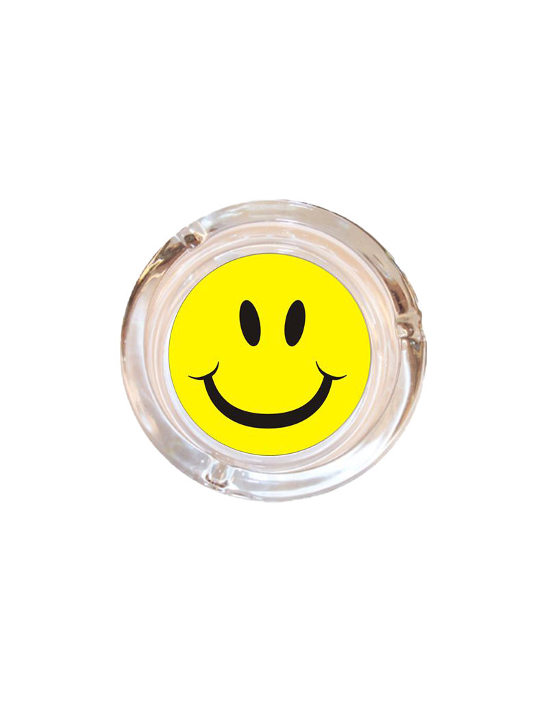 4" Diameter Smiley Face Glass Ashtray