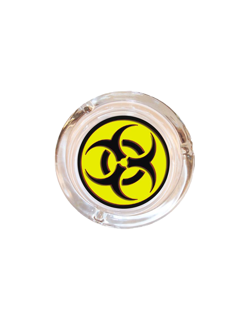 4" Diameter Biohazard Glass Ashtray